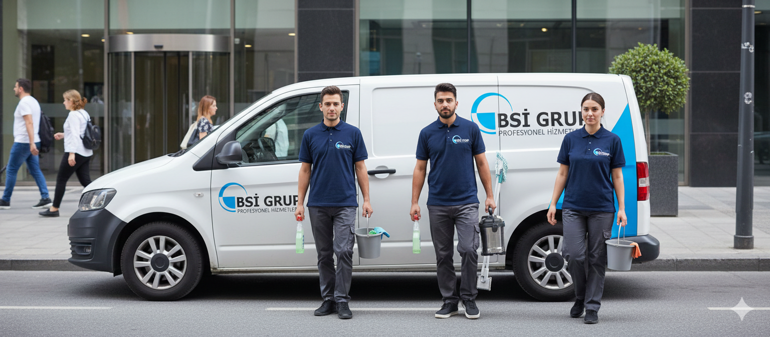 Mobil temizlik ekibi çalışması